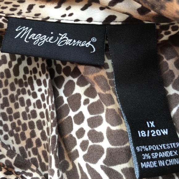 Maggie Barnes Plus Size 1X animal Print  Blouse - Picture 2 of 7